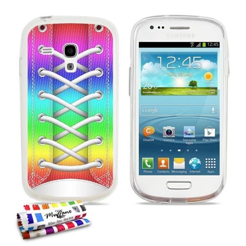 Coque Case Samsung Galaxy S3 Mini " Tennis Rainbow " Silicone Transparent Souple (Tpu)