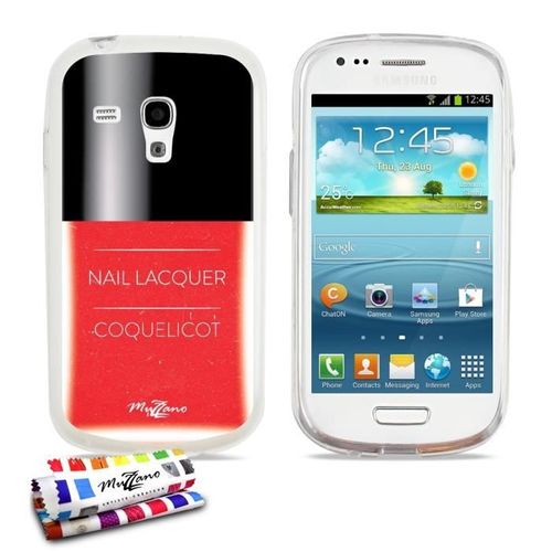 Coque Case Samsung Galaxy S3 Mini " Vernis Coquelicot " Silicone Transparent Souple (Tpu)