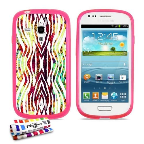 Coque Case Samsung Galaxy S3 Mini " Zebra Boubou " Silicone Rose Souple (Tpu)