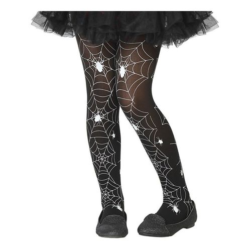 Bas Noirs Avec Toile D'araignée Pour Enfants (Taille Unique Enfants)