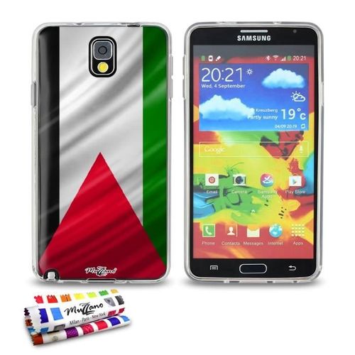 Coque Case Samsung Galaxy Note 3 " Drapeau Palestine " Silicone Transparent Souple (Tpu)