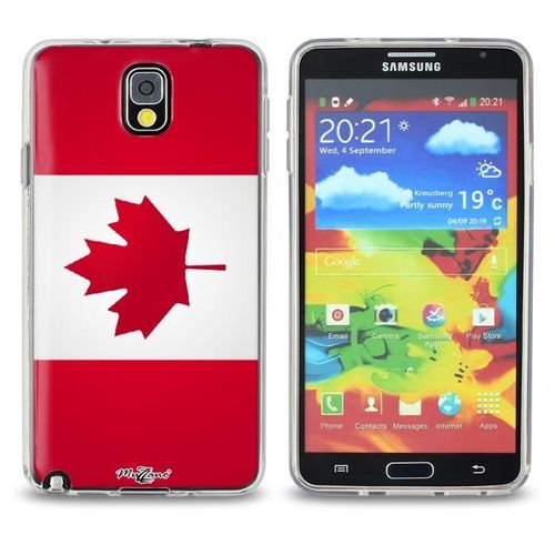 Coque Case Samsung Galaxy Note 3 " Drapeau Canada " Silicone Transparent Souple (Tpu)