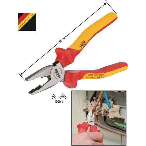Vigor Pince universelle VDE - Longueur totale: 180 mm - V2628