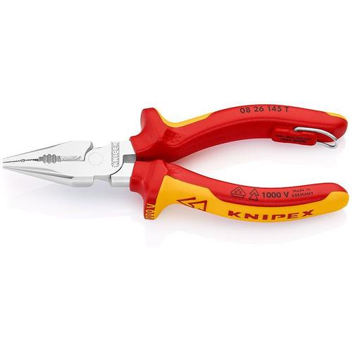 Knipex Pince universelle à becs demi-ronds avec oeillet de fixation 145 mm - 08 26 145 T