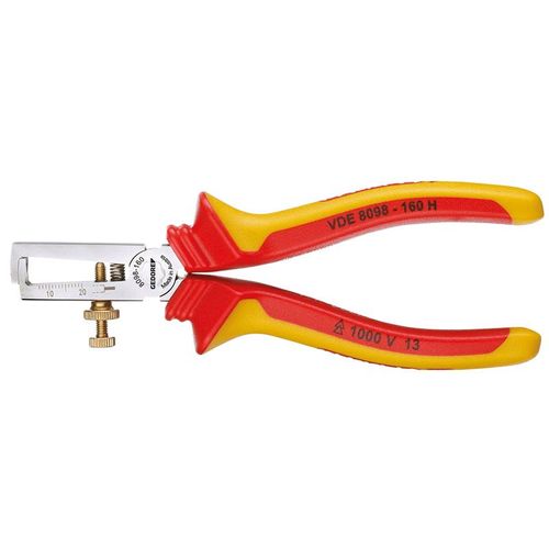 Gedore Pince à dénuder VDE avec manchon d'isolation 160 mm - VDE 8098-160 H