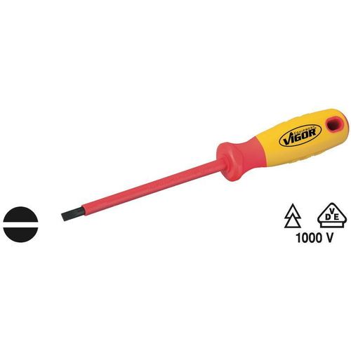 Vigor Tournevis pour vis à fente VDE, 1,2 x 6,5 - V2061