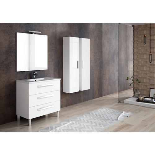 Ensemble De Salle De Bain Linares 80 Cm Blanc Brillant