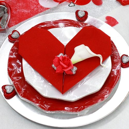 Chemin De Table Romance 30cmx10m Rouge