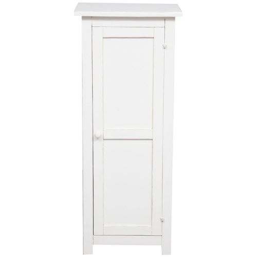 Casier Style Rustique En Bois Massif De Tilleul Finition Blanche Patinée L 40 X Pr25 X H98 Cm