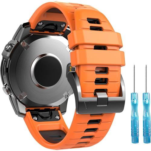 Bracelet De Montre Compatible Avec Garmin Fenix 7/7 Pro/6/6 Pro/5/5 Plus/Sapphire/7 Solar, Bracelet De Sport En Silicone Souple À Dégagement Rapide Pour Forerunner 965/955/945/935