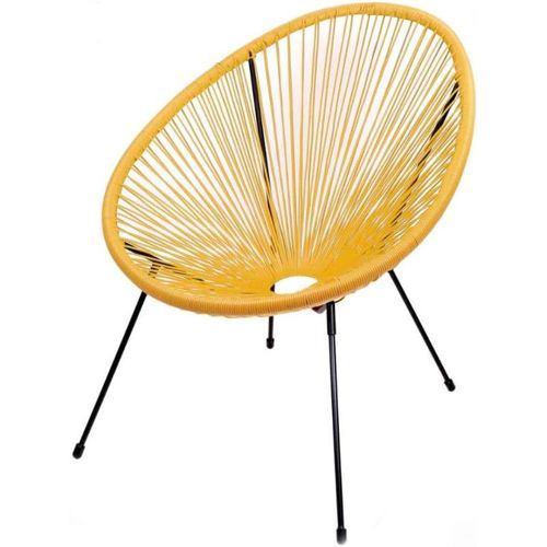Fauteuil En Résine "Cabana" - Jaune - L 56 X P 72 X H 88 Cm