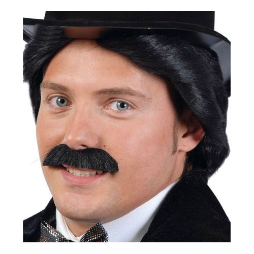 Moustache Noire Grouxo (Taille Unique)