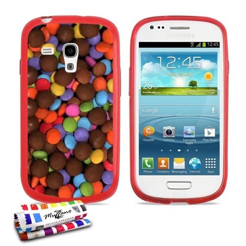 Coque Case Samsung Galaxy S3 Mini " Chocolat " Silicone Rouge Souple (Tpu)