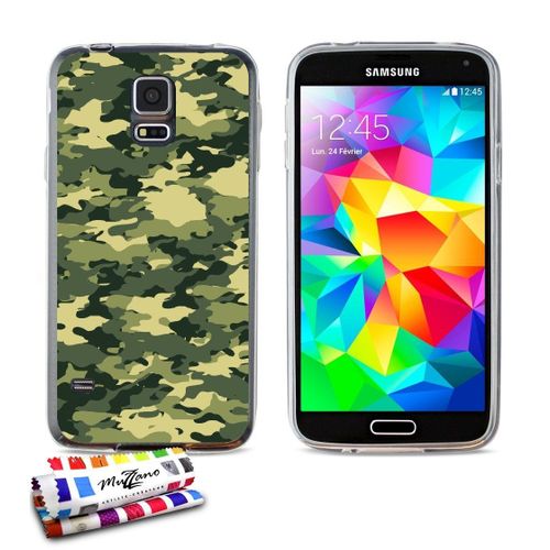 Coque Case Samsung Galaxy S5 Mini " Camouflages " Silicone Transparent Souple (Tpu)