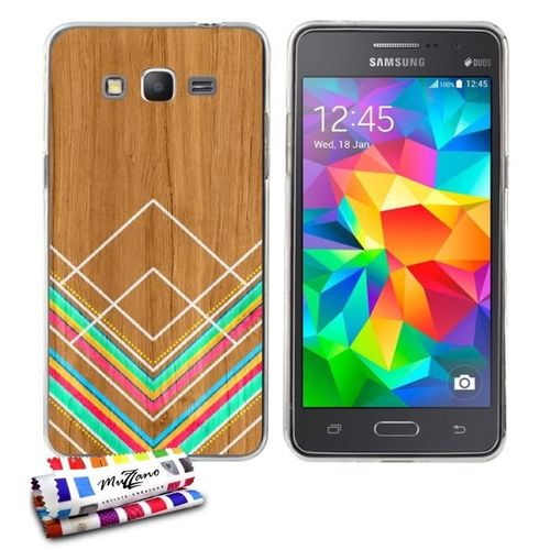 Coque Case Samsung Galaxy Grand Prime " Peinture Sur Bois " Silicone Transparent Souple (Tpu)
