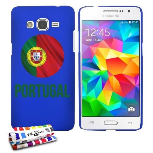 Coque Case Samsung Galaxy Grand Prime " Ballon Portugal " Silicone Bleu Rigide (Tpu)