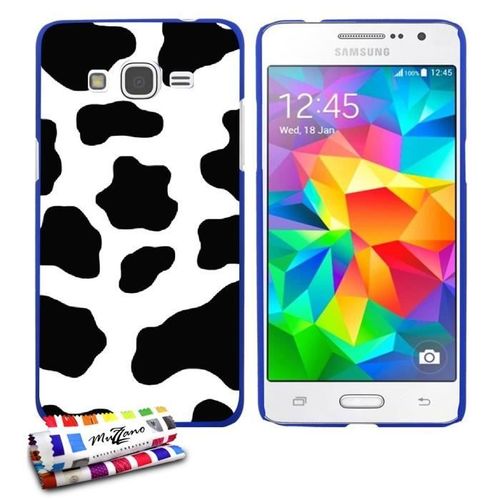 Coque Case Samsung Galaxy Grand Prime " Peau De Vache " Silicone Bleu Rigide (Tpu)