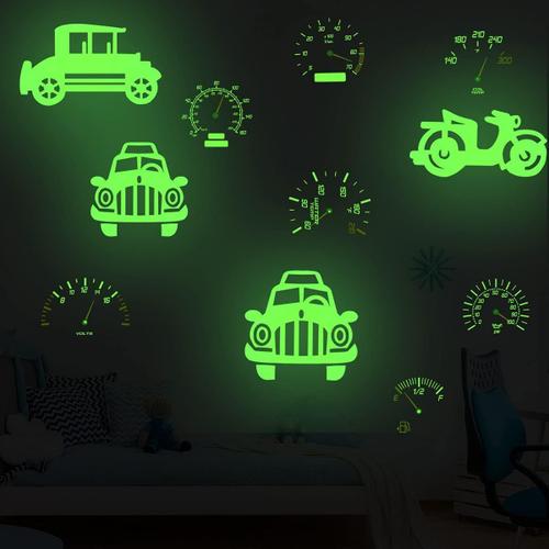 Stickers Muraux Voiture Lumineux Autocollant Muraux Moto Tableau De Bord Dans Le Noir BéBéS GarçOns De Chambre à Coucher Au Plafond