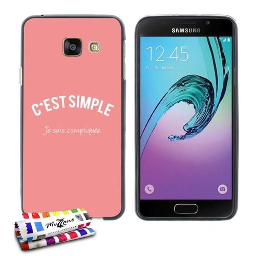Coque Case Samsung Galaxy A3 (2016) " Je Suis Compliquee " Silicone Noir Souple (Tpu)