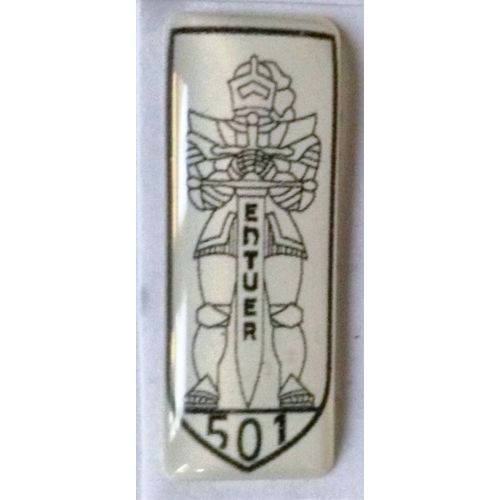 Mini Autocollant En Relief De L'insigne Du 501 Rcc Régiment De Chars De Combat Xl Leclerc