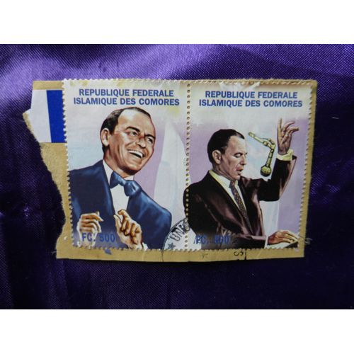 Timbres Frank Sinatra Comores Deux Timbres Oblitérés Fc 500