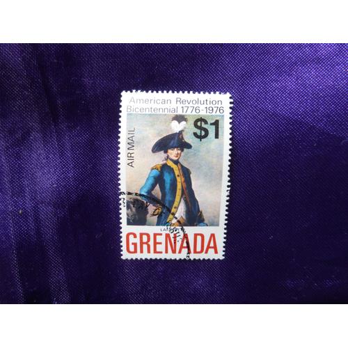 Timbre Lafayette American Revolution Bicentennial 1776-1976 Grenada $1