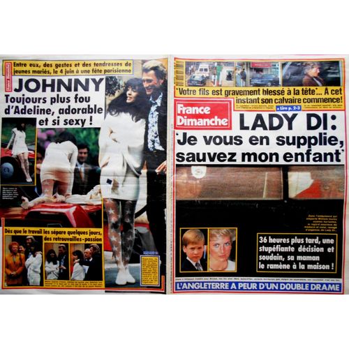 France Dimanche 2336 1991 Johnny Hallyday Adeline/Line Renaud/Yves Lecoq/Claude Francois Jr/Ali Mac Graw/Rosy Varte/Amanda Lear/Rika Zarai/Lindsay Wagner/Jj Goldman/Birkin