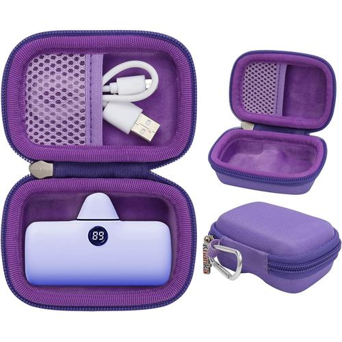 Housse Protection Compatible Avec Iwalk/Veger/Charmast 4800/4500/3350mah 5000mah Mini Batterie Externe Chargeur Power Bank(Violet,Housse Only)