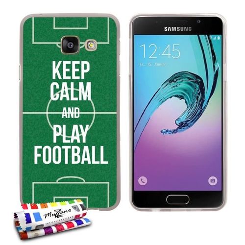 Coque Case Samsung Galaxy A3 (2016) " Football " Silicone Gris Souple (Tpu)