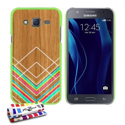 Coque Case Samsung Galaxy J5 (2015) " Peinture Sur Bois " Silicone Vert Rigide (Tpu)