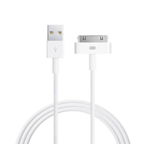 Câble USB 2.0 30 broches 3 m de synchronisation et de charge pour iPhone 4/4s, iPhone 3G/3GS, iPad 1/2/3, iPod Blanc