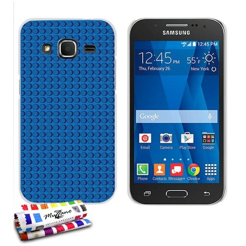Coque Case Samsung Galaxy Core Prime " Brique Bleu " Silicone Transparent Rigide (Tpu)
