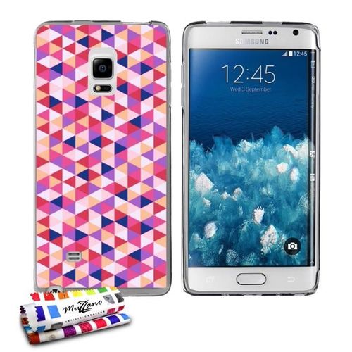 Coque Case Samsung Galaxy Note Edge " Triangles " Silicone Gris Souple (Tpu)