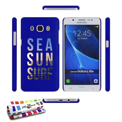Coque Case Samsung Galaxy J5 (2016) " Sea Sun Surf " Silicone Bleu Rigide (Tpu)