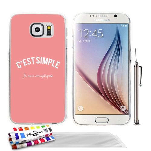 Coque Case Samsung Galaxy S6 " Compliquee " Silicone Transparent Souple (Tpu)