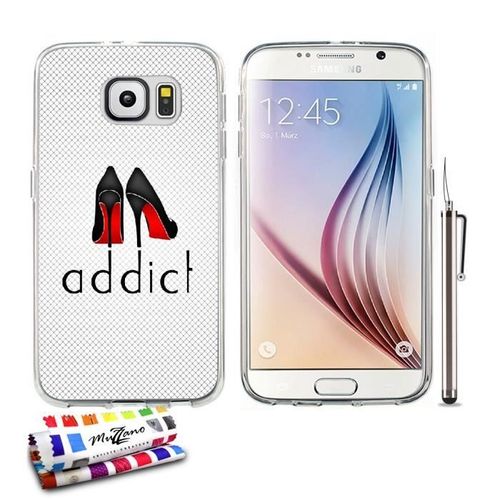 Coque Case Samsung Galaxy S6 " Shoes Addict " Silicone Gris Souple (Tpu)