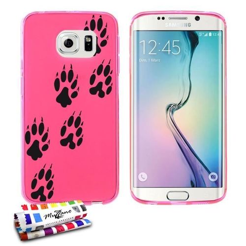Coque Case Samsung Galaxy S6 Edge " Ours Rose " Silicone Souple (Tpu)
