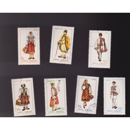 Timbre Roumanie Lot De 7 Costumes Lot2