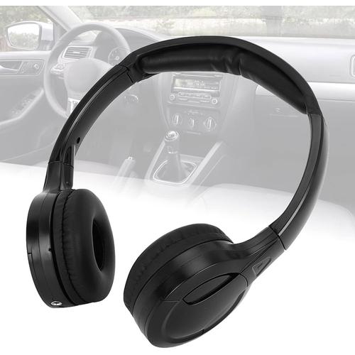 Casque sans fil pour voiture, casque stéréo sans fil infrarouge à 2 canaux, accessoires de véhicule pour l'appui-tête de voiture DVD