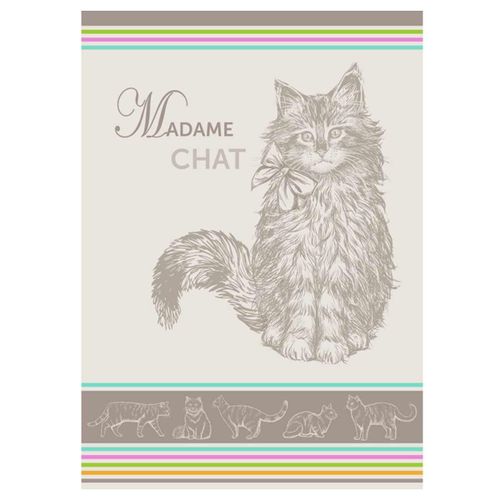 Torchon De Cuisine Rectangulaire En Coton Jacquard - Chat