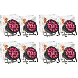 Pack 8 Projecteurs Par THINPAR-14x6W-RGBW Ibiza Light Télécommande DMX Extra-plats Soirée Ambiance Dj LED Bar Fête Club Discothèque