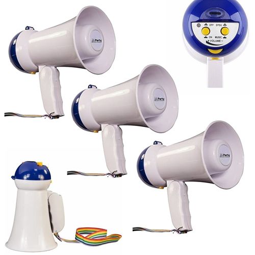 Pack de 3 Megaphones Party Megacup compacts avec Lanière - Chants - Supporter - Club - Manifestation - EVJF - Stade