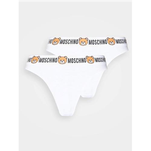 Moschino Underwear Lot De 2 Slips Avec Logo Et Ours Blanc