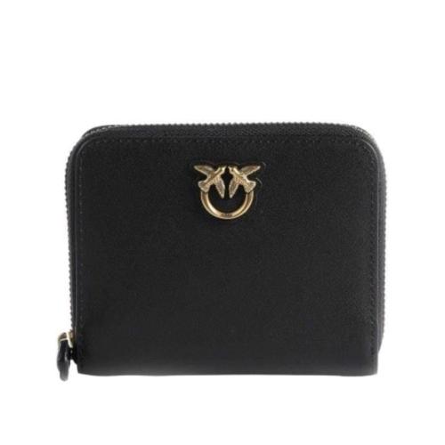 Portefeuille PINKO Taylor en cuir avec zip Noir/Or