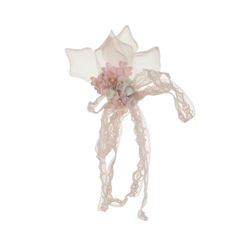 Barrette À Cheveux Cérémonie Mimilu' À Fleurs Rose Clair