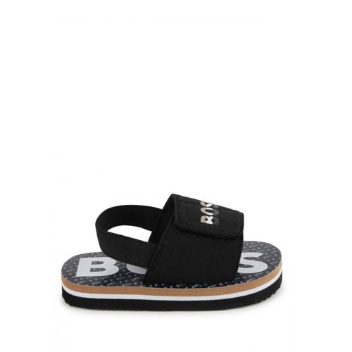 Sandales Boss Avec Velcro Et Logo Noir
