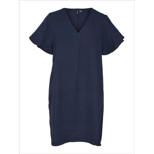 Vero Moda Vmnatali - Robe Courte À Manches Courtes - Bleu