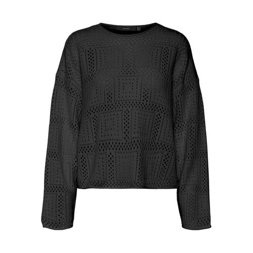 Pull Perforé Noir Vero Moda