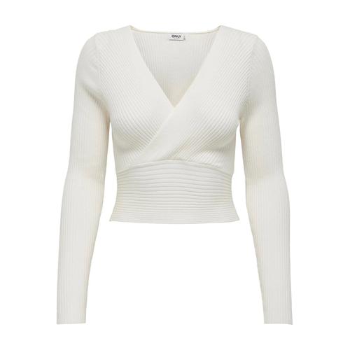 Crop Top Honor Côtelé Blanc Lait Only