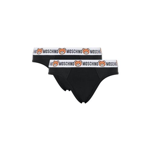 Moschino Underwear Lot De 2 Slips Avec Bande Logo Teddy Noire